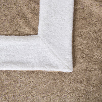 Mediterranean Beach Towel, Luxury 100% Cotton, OEKO-TEX Certified, Large Poolside Essential, Taupe White